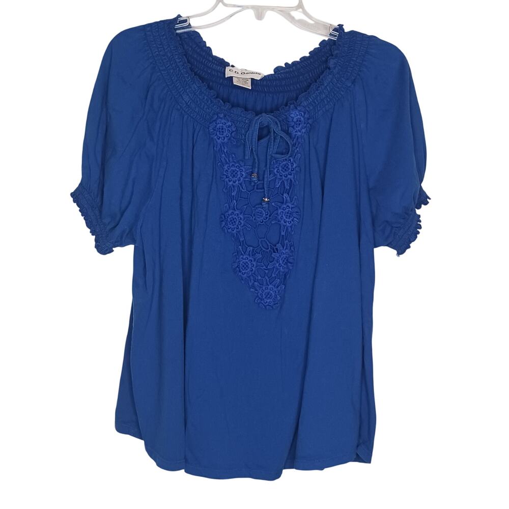 C.D. Daniels Embroidered Boho Peasant Top Sz 2X